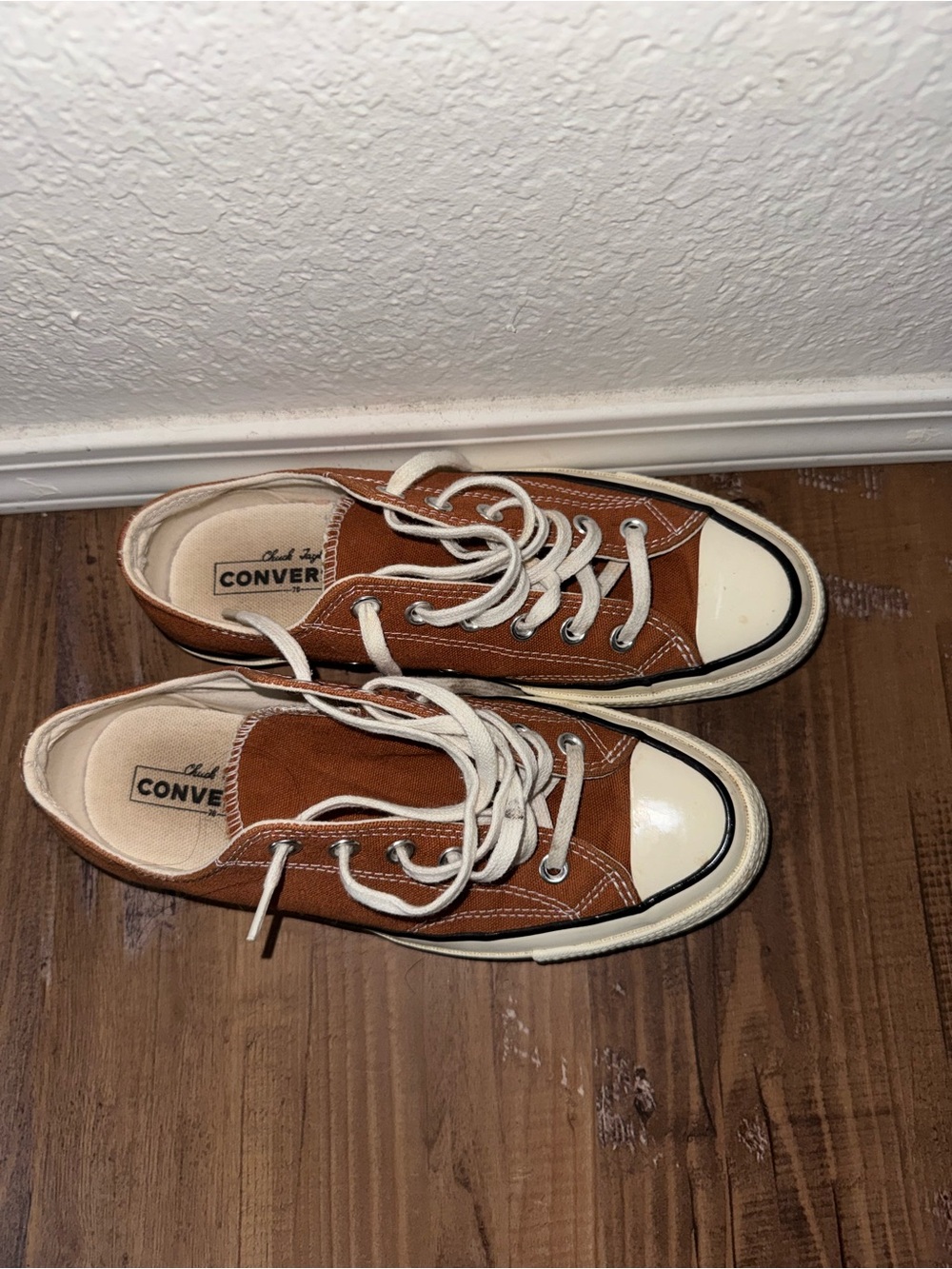 Converse Low-Top Sneakers in Brown and Cream